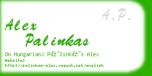 alex palinkas business card